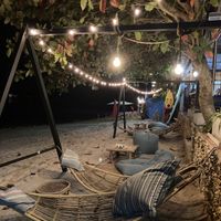 Fairy lights and bean bags  at The Shell Lounge in Koh Phangan