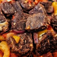 Stir fried Casa Vegan Chunks with vegetables at Casa Vegan in Lagos