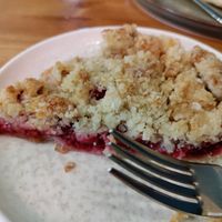 Yummy raspberry tart at Coffee Place in Tbilisi