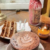 Carrot cake and hazelnut mocha   at Coffee Place in Tbilisi