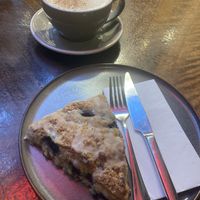 Pumpkin latte and blueberry scone  at Coffee Place in Tbilisi