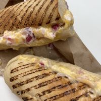 Cheese and onion panini   at Gallery Cafe in Hatfield