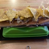 Hot dog ("pancho") and toppings at Vegan Palermo in Buenos Aires