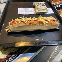 Hot dog and fries at Vegan Palermo in Buenos Aires