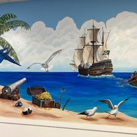 Sick mural art  at Captain Cone's Ice Cream in St Augustine