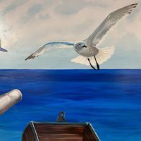 This loyal seagull is altruistically defending its pirate ship from cannon fire. Aren’t animals rad?  at Captain Cone's Ice Cream in St Augustine