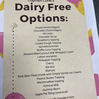 “Ingrident” list available   at Captain Cone's Ice Cream in St Augustine