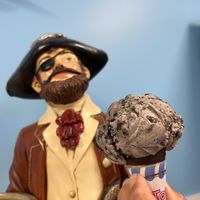 Upon inquiry, Captain Cone said he was avoiding dairy because he was lactose intolerant, but could still vibe with ethical vegans anyway   at Captain Cone's Ice Cream in St Augustine