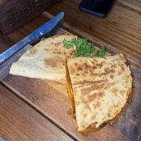 Veggie quesadilla with vegan cheese  at La Taqueria in Bocas Del Toro