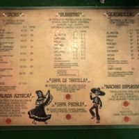 Menu as of Nov 2023  at La Taqueria in Bocas Del Toro