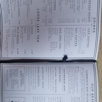 Drinks menu at Madame Waffle in Lincoln