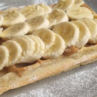 Banana and biscoff waffle at Madame Waffle in Lincoln