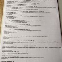 vegan menu at Madame Waffle in Lincoln