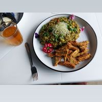 Rissoto norteño con chicharron at Noqa Vegan in Lima