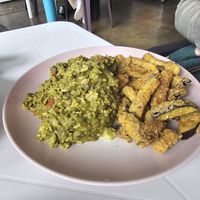 El risotto norteño (delish eggplant) at Noqa Vegan in Lima