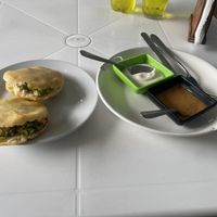 Arepas with guacamolee  at Noqa Vegan in Lima