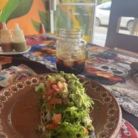 Huarache vegano   at Aztecas Mexican  in San Isidro De El General