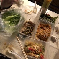 Tom Yam Fried Rice, Stir fried Tong Choy, Lettuce Wrap and Papaya Salad  at Chung Tai Mei Mei in Kowloon