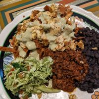 Vegan Migas with added TVP chorizo at Modern Times Cafe in Minneapolis