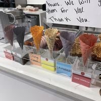 Waffle cones  at Clementine's Naughty & Nice Creamery in St Louis