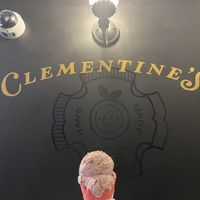 Vegan 2 scoop strawberry crunch   at Clementine's Naughty & Nice Creamery - St. Louis in St Louis