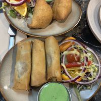 Samosas & spring rolls as starters  at Kohlis Waterfront Indian Restaurant in Batemans Bay