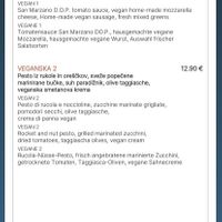 Pizza menu  at Caprizza in Koper