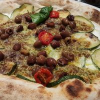 Vegan pizza at Caprizza in Koper