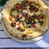 Pizza 2 - pesto veggies and cream at Caprizza in Koper