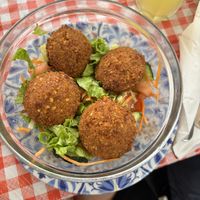 Vegan falafel saladd  at Hommus Como in Como