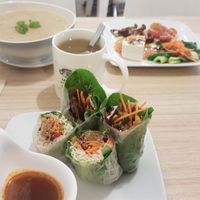 Vietnamese fresh spring roll with miso porridge and tea at The Leaf 绿叶坊 - Georgetown in Penang