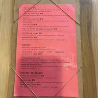 Menu  at Changos Veganos in Mexico City