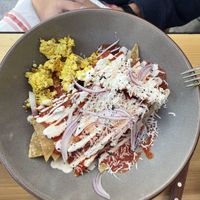 Chilaquiles  at Changos Veganos in Mexico City