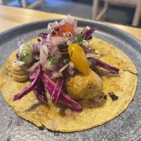 Taco Baja  at Changos Veganos in Mexico City