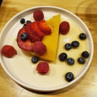 Flan at Changos Veganos in Mexico City