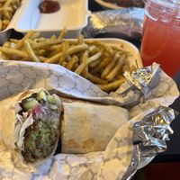 Baba’s falafel, fries, flavored lemonade   at Baba's Pantry in Kansas City