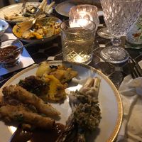 Main dishes are shared dining-style  at Restaurant à la Damaris in Zaltbommel