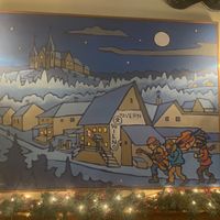 Lots of local artist paintings featured in this restaurant. at Wilno Tavern Restaurant in Wilno