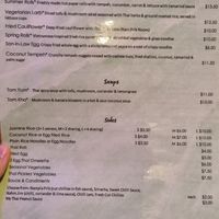 Vegetarian/vegan menu at My Thai Lounge in Queenstown