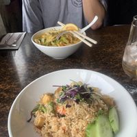 $18 lunch deal meals, tofu chilli and garlic fried rice for me   at My Thai Lounge in Queenstown