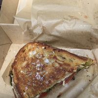 (half already eaten) vegan italian toastie  at Grumbling Goose in Belgrave