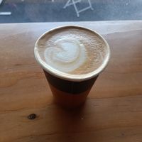 Almond latte at Grumbling Goose in Belgrave