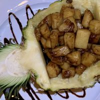 Grilled pineapple dessert  at Limon in Isla Mujeres