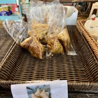 Samosas  at Boonniyom Santi Asoke Market ตลาดบุญนิยมสันติอโศก in Bangkok