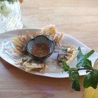 Wan Tan and homemade lemonade at Veganam in Kiel