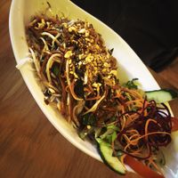 Reisnudeln mit veg.Rindfleisch at Veganam in Kiel