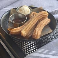 Churros (dipping sauce not vegan)  at LUNA Mexican Kitchen in Campbell