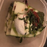 Heirloom tomato and zucchini raw lasagnas   at Besina in Providence