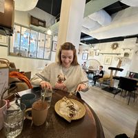 vegan crêpe with bionella, bananas & coconut flakes  at Café Casa Del Gato in Zurich