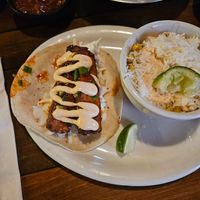 Taco and street corn at TacoLu in Jacksonville Beach